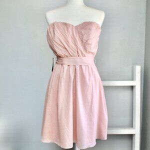 Express Pale Blush Pink Ruched Sweetheart Neckline Mini Dress Size 12 NWT